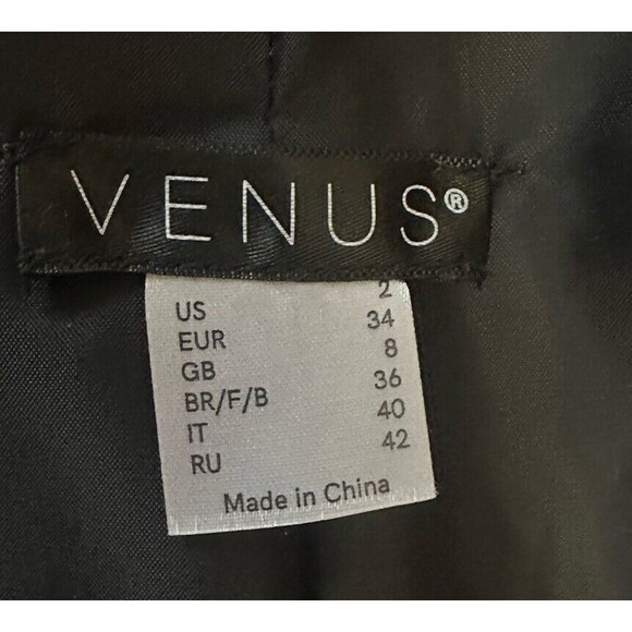 VENUS Dark Gray W/ Black Collar high/Low 1 Button suit tuxedo blazer Size 2 - Picture 5 of 9